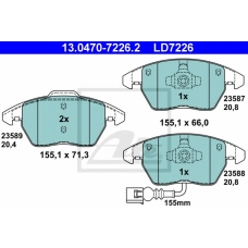 13.0470-7226.2 ATE Комплект тормозных колодок, дисковый тормоз