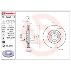 09.8483.10 BREMBO Тормозной диск