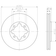 8DD 355 104-971 HELLA PAGID Тормозной диск