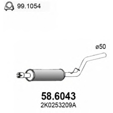 58.6043 ASSO Средний глушитель выхлопных газов