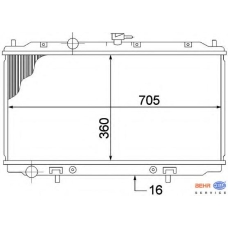 8MK 376 770-661 HELLA Радиатор, охлаждение двигателя