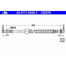 24.5111-0425.3 ATE Тормозной шланг