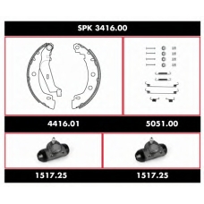SPK 3416.00 ROADHOUSE Комплект тормозов, барабанный тормозной механизм