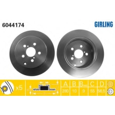 6044174 GIRLING Тормозной диск