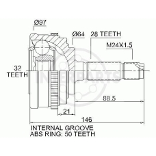 OJ-0855 InterParts Шарнирный комплект, приводной вал