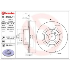 09.B569.11 BREMBO Тормозной диск
