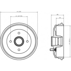 8DT 355 300-171 HELLA Тормозной барабан