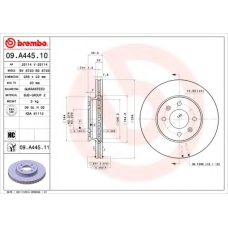 09.A445.11 BREMBO Тормозной диск