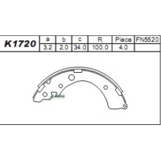 K1720 ASIMCO Комплект тормозных колодок