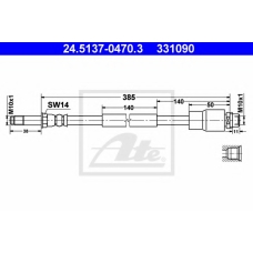 24.5137-0470.3 ATE Тормозной шланг