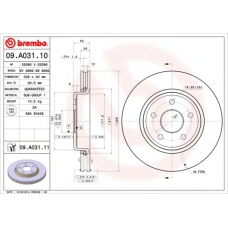 09.A031.10 BREMBO Тормозной диск