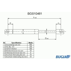 BGS10461 BUGIAD Газовая пружина, крышка багажник