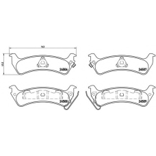 P 37 012 BREMBO Комплект тормозных колодок, дисковый тормоз