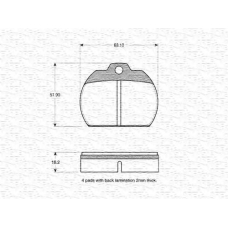 363702160871 MAGNETI MARELLI Комплект тормозных колодок, дисковый тормоз
