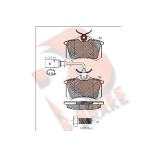 RB1387-203 R BRAKE Комплект тормозных колодок, дисковый тормоз