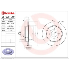 08.C061.10 BREMBO Тормозной диск