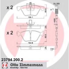 23794.200.2 ZIMMERMANN Комплект тормозных колодок, дисковый тормоз