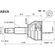 NS-31 ASVA Шарнирный комплект, приводной вал