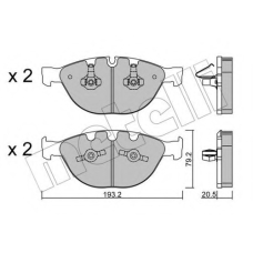 22-0772-0 METELLI Комплект тормозных колодок, дисковый тормоз