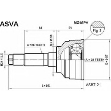 MZ-MPV ASVA Шарнирный комплект, приводной вал