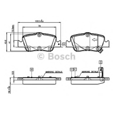 0 986 TB3 070 BOSCH Комплект тормозных колодок, дисковый тормоз