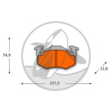 88 6580 HERZOG Комплект тормозных колодок, дисковый тормоз