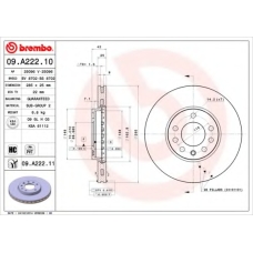 09.A222.10 BREMBO Тормозной диск