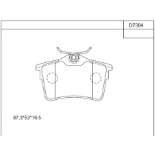 KD7304 ASIMCO Комплект тормозных колодок, дисковый тормоз
