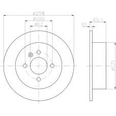 8DD 355 100-351 HELLA PAGID Тормозной диск