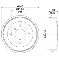 8DT 355 300-311 HELLA PAGID Тормозной барабан