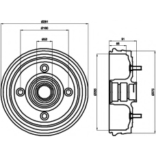 8DT 355 300-891 HELLA PAGID Тормозной барабан
