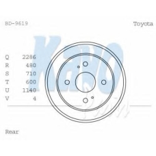BD-9619 KAVO PARTS Тормозной барабан