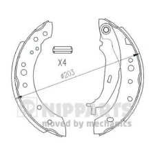 N3505043 NIPPARTS Комплект тормозных колодок