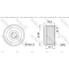 654190 AUTEX Механизм свободного хода генератора