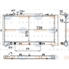 8MK 376 790-381 HELLA Радиатор, охлаждение двигателя