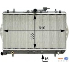8MK 376 762-041 HELLA Радиатор, охлаждение двигателя