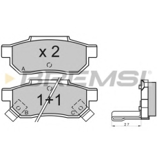 BP2530 BREMSI Комплект тормозных колодок, дисковый тормоз
