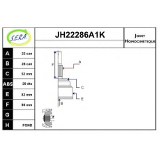JH22286A1K SERA Шарнирный комплект, приводной вал
