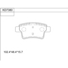 KD7380 ASIMCO Комплект тормозных колодок, дисковый тормоз