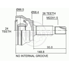 OJ-0258 InterParts Шарнирный комплект, приводной вал