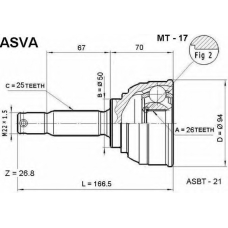 MT-17 ASVA Шарнирный комплект, приводной вал