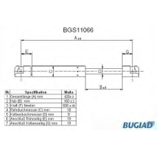 BGS11066 BUGIAD Газовая пружина, крышка багажник