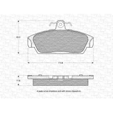 363702160629 MAGNETI MARELLI Комплект тормозных колодок, дисковый тормоз
