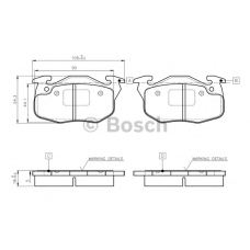 0 986 TB2 552 BOSCH Комплект тормозных колодок, дисковый тормоз