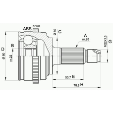 CVJ5511.10 OPEN PARTS Шарнирный комплект, приводной вал