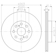 8DD 355 113-081 HELLA Тормозной диск