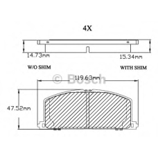 F 03B 150 406 BOSCH Комплект тормозных колодок, дисковый тормоз