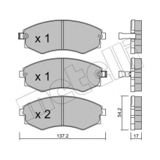 22-0188-0 METELLI Комплект тормозных колодок, дисковый тормоз