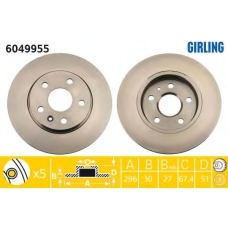 6049955 GIRLING Тормозной диск