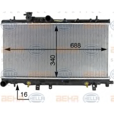 8MK 376 787-661 HELLA Радиатор, охлаждение двигателя